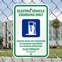 Electric Vehicle Charging Only Sign with Graphic