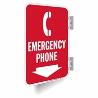 Emergency Phone Double Sided Metal Sign