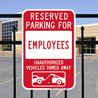 Reserved Parking For Employees Sign
