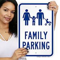 Family Parking Sign With Graphic