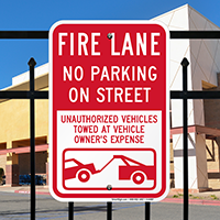Fire Lane No Parking On Street Sign