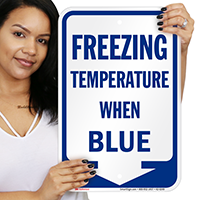 Ice Alert Freezing Temperature When Blue Sign