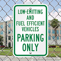 Low-Emitting And Fuel Efficient Vehicles Parking Sign