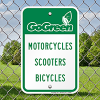 GoGreen - Motorcycles Scooters Bicycles Sign