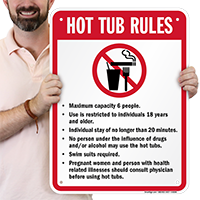 Hot Tub Rules Sign