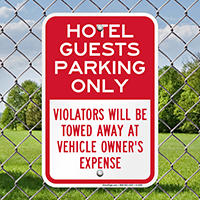 Hotel Guests Parking Only Sign