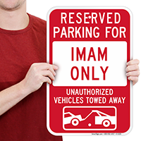 Reserved Parking For Imam Only Sign