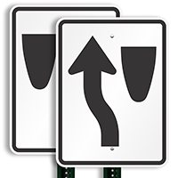 Keep Left (graphic only) Aluminum Traffic Sign
