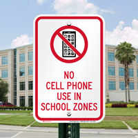 No Cell Phone Use In School Zones Sign