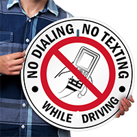 No Dialling Or Texting While Driving Sign