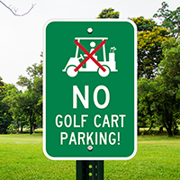 No Golf Cart Parking Sign