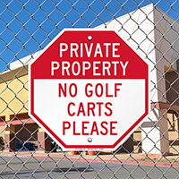 No Golf Carts Please Sign