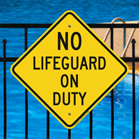 No Lifeguard Duty Sign