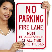 No Parking, Fire Lane Must Be Accessible Sign