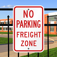 NO PARKING FREIGHT ZONE Sign
