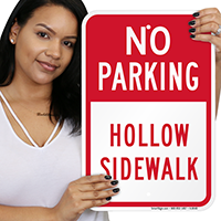 No Parking Hollow Sidewalk Sign