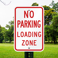 NO PARKING LOADING ZONE Sign