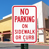No Parking On Sidewalk Or Curb Sign
