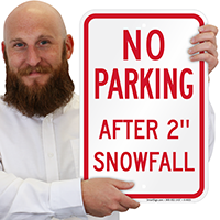 No Parking Snowfall Sign
