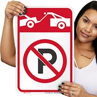 No Parking, Tow Away Zone Symbol Sign