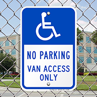 No Parking Van Access Only Sign (with Graphic)