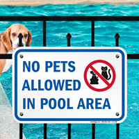 No Pets Allowed in Pool Area Sign