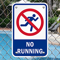 No Running Pool Safety Sign