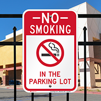 No Smoking In Parking Lot Sign