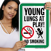 Young Lungs At Play No Smoking Sign