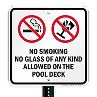 No Smoking On The Pool Deck Sign