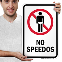 No Speedos Humorous Pool Sign