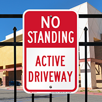 No Standing, Active Driveway Parking Restriction Sign