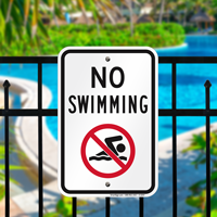 No Swimming (With Graphic) Sign