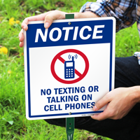 No Texting Or Talking On Cell Phones Sign