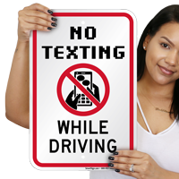 No Texting While Driving Sign
