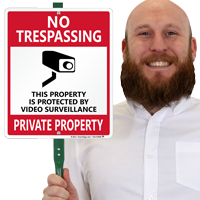 No Trespassing, Private Property with Graphic Sign