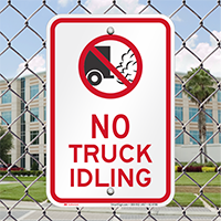 No Truck Idling On Driveway Sign