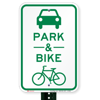 Park & Ride with Bicycle Graphic Sign