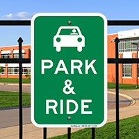 Park and Ride Sign with Graphic