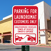Parking For Laundromat Customers Only Sign