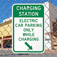 Electric Car Parking Only Sign (With Right Arrow)