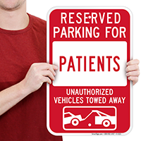 Reserved Parking For Patients Sign