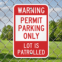 Warning Permit Parking Sign