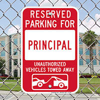 Reserved Parking For Principal Sign