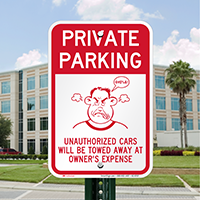 Private Parking, Humorous Parking Sign