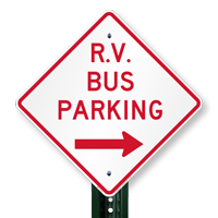 R.V Bus Parking (Right Arrow) Sign