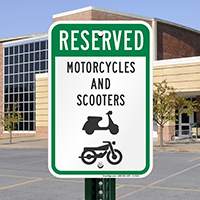 Reserved Motorcycles And Scooters with Graphic Sign