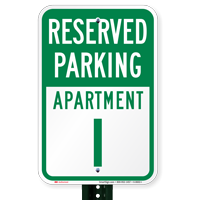 Reserved Parking Apartment I Sign