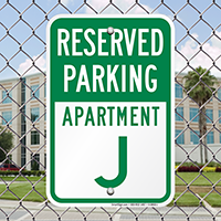 Reserved Parking Apartment J Sign
