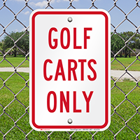 Reserved Parking For Golf Carts Only Sign